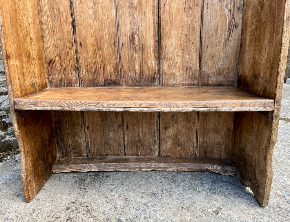 Antique High Back Pine and Elm Settle View X