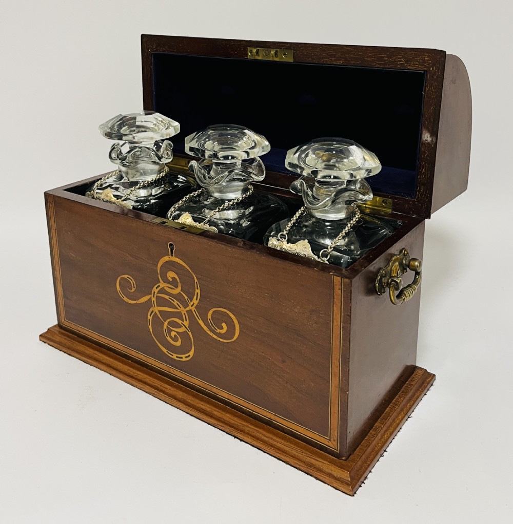 Edwardian Mahogany Inlaid Tantalus View II