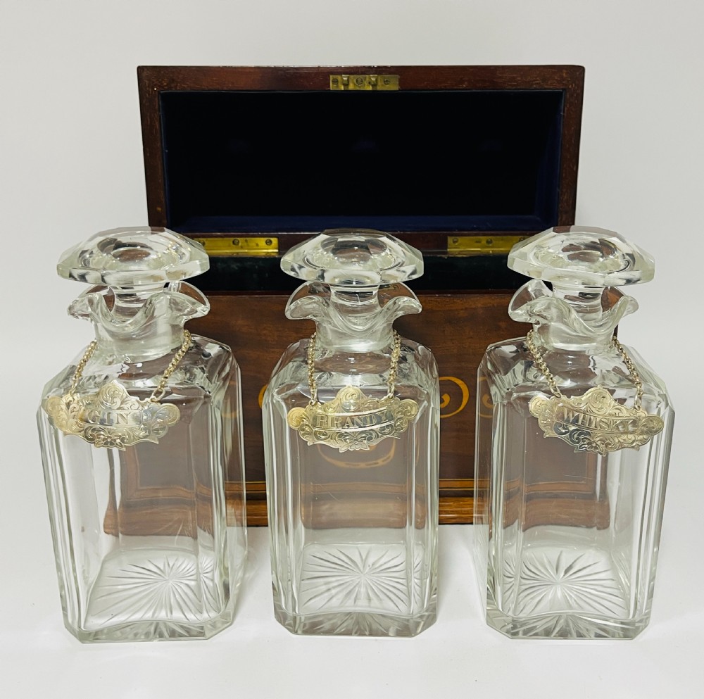Edwardian Mahogany Inlaid Tantalus View III
