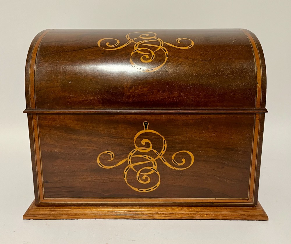 Edwardian Mahogany Inlaid Tantalus View IX