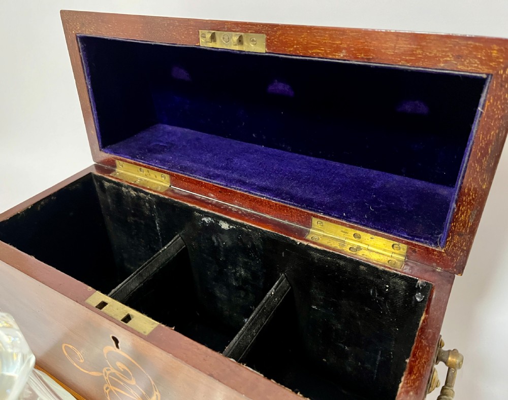 Edwardian Mahogany Inlaid Tantalus View XIII