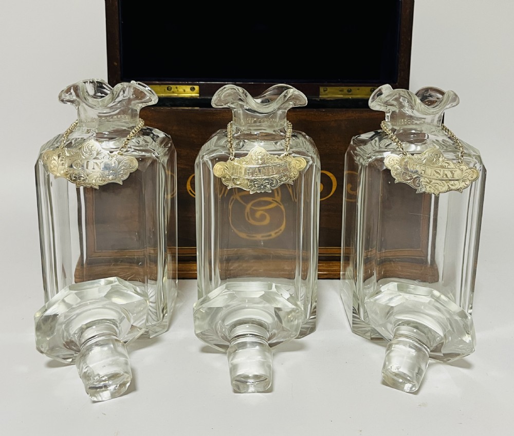 Edwardian Mahogany Inlaid Tantalus View XV