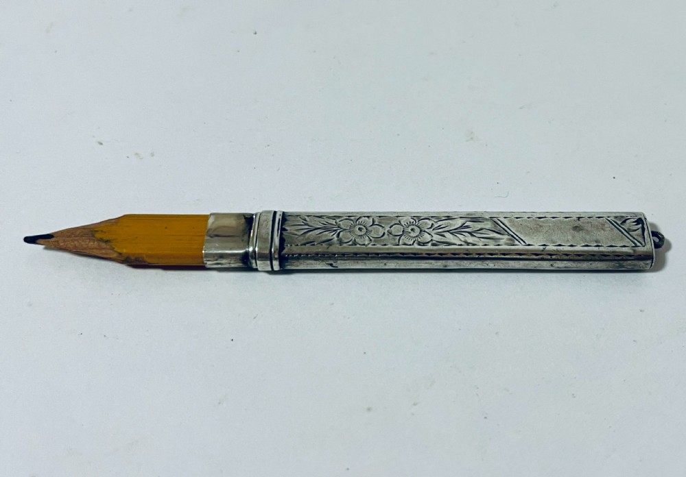 Antique Silver Pencil Holder View V
