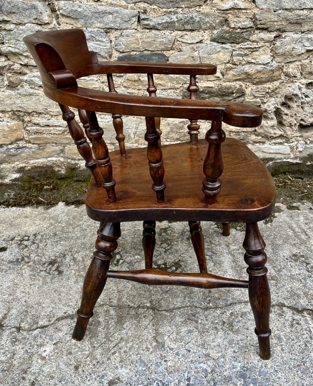 Antique Elm Captains Chair View X