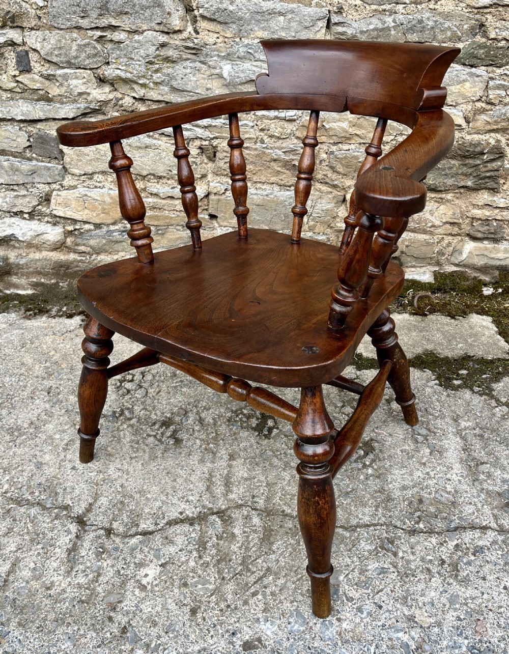 Antique Elm Captains Chair View XII