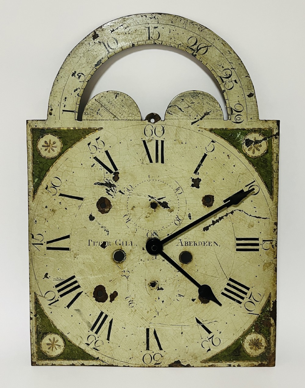 Antique Grandfather Clock Face converted to Quartz