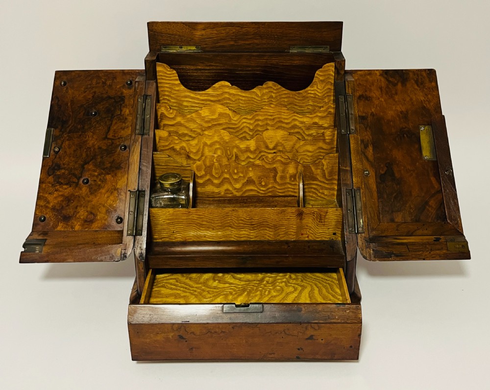 Victorian Burr Walnut Stationery Cabinet View VI