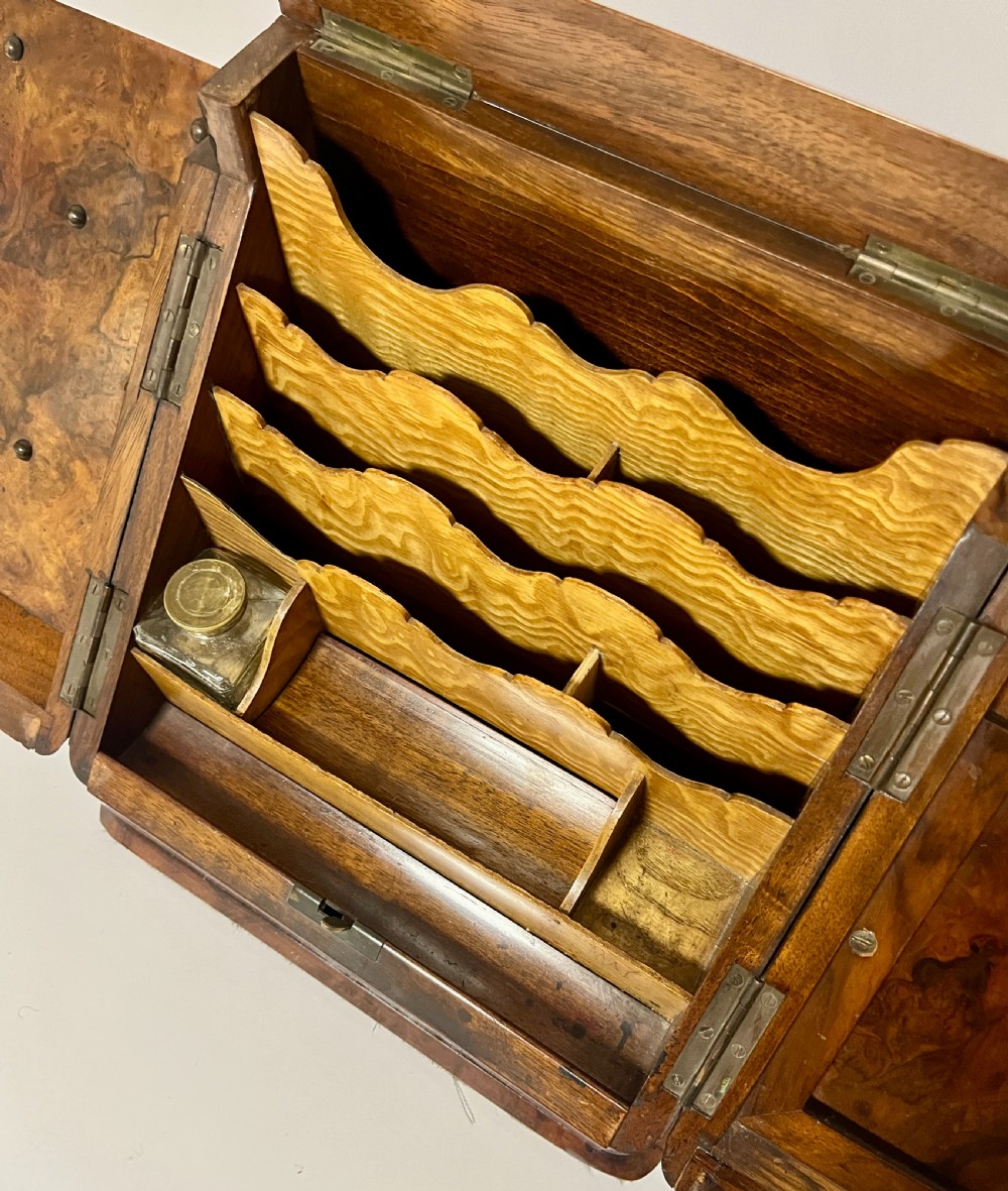 Victorian Burr Walnut Stationery Cabinet View VIII