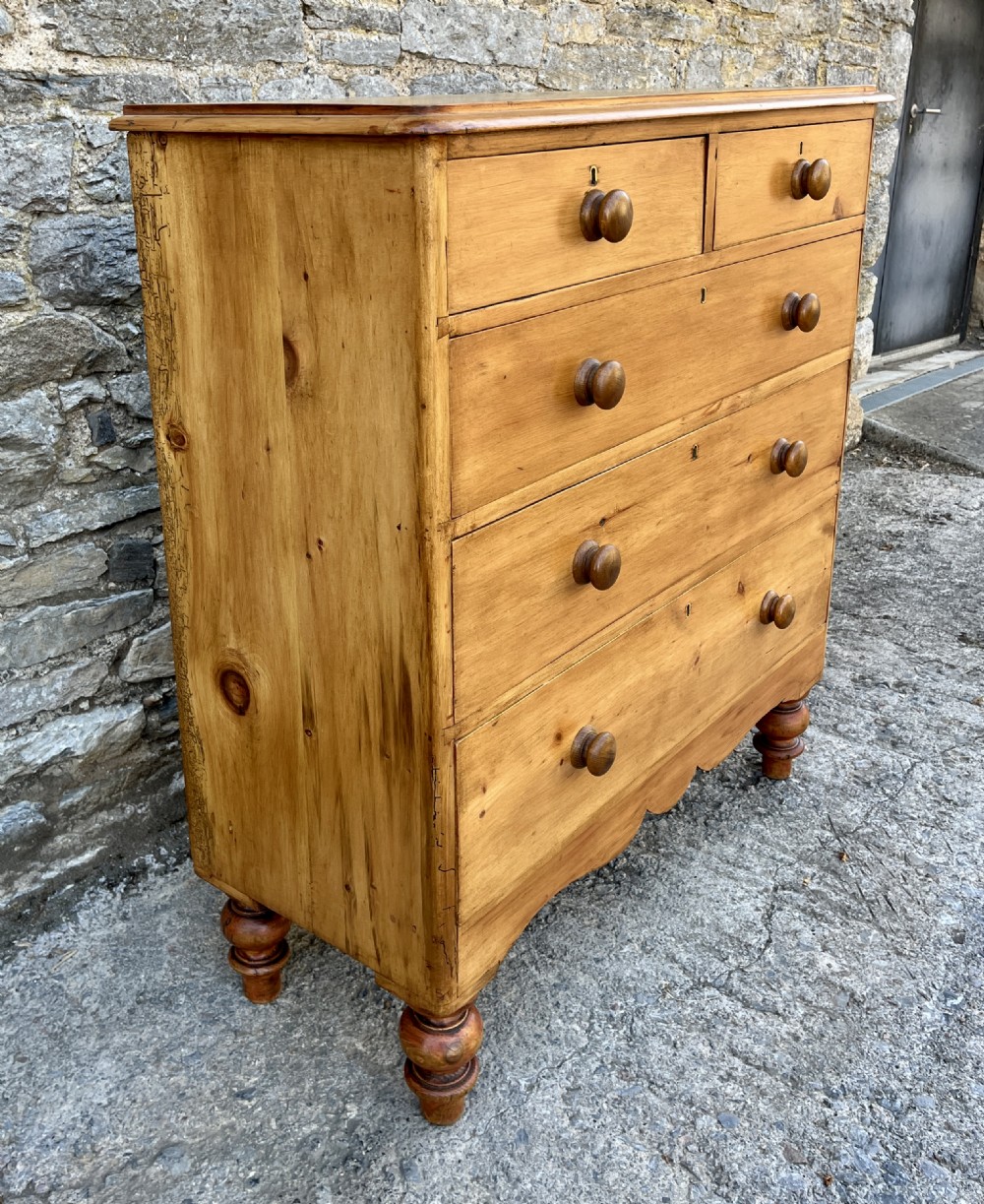 Large Victorian Stripped Pine Chest of Drawers View III