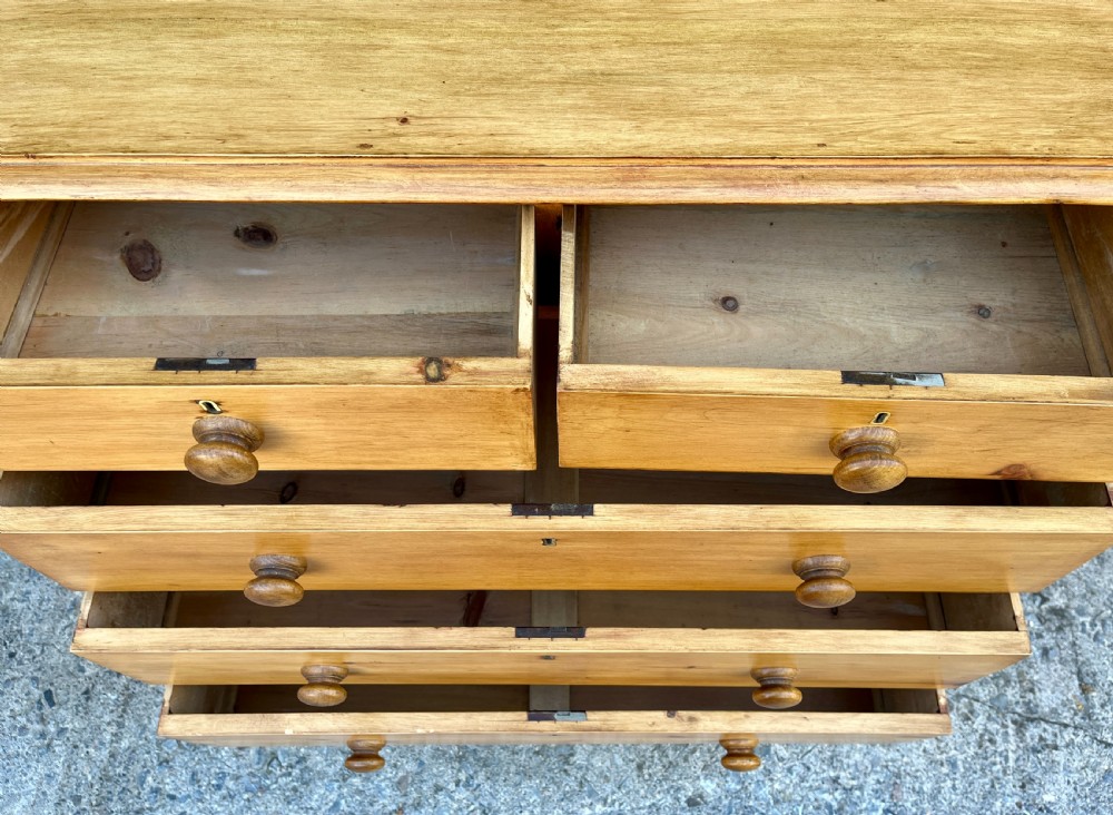 Large Victorian Stripped Pine Chest of Drawers View VI