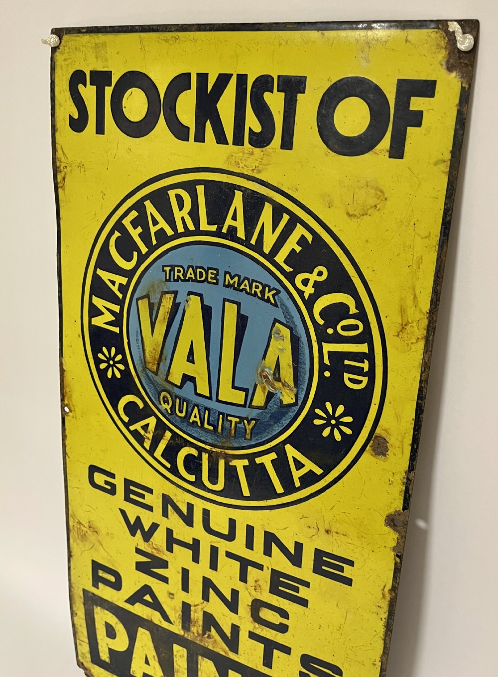 Enamel Sign Macfarlane & Co Paints Calcutta View III
