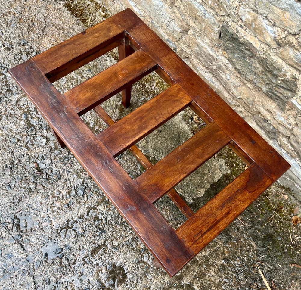 Antique Mahogany Luggage Rack View VII
