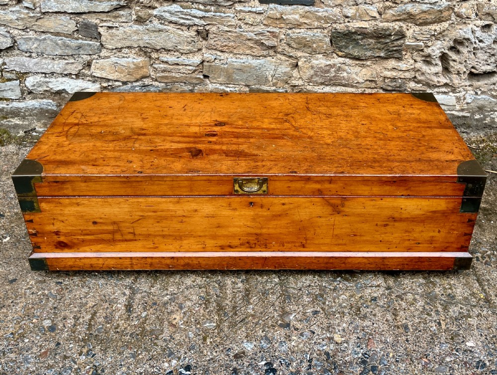 Large Antique Pine Military Chest