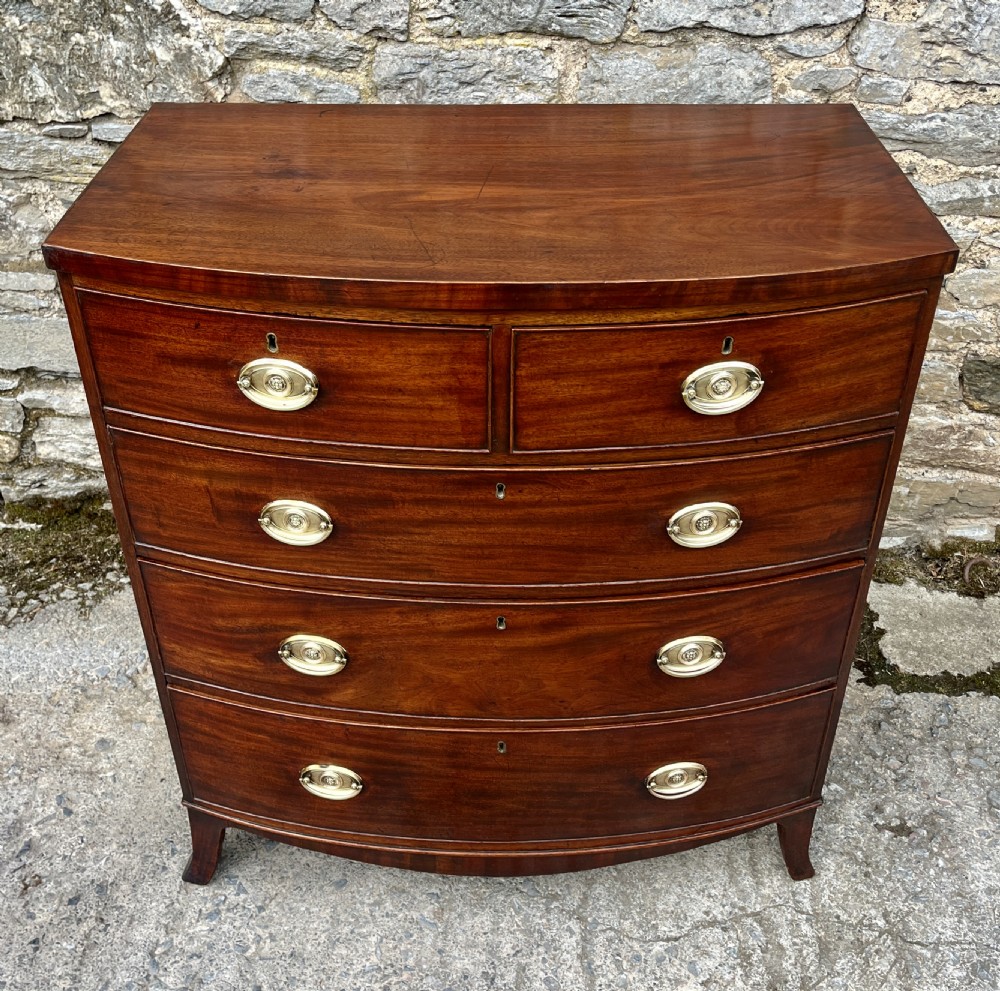 Regency Mahogany Bow Front Chest of Drawers View II