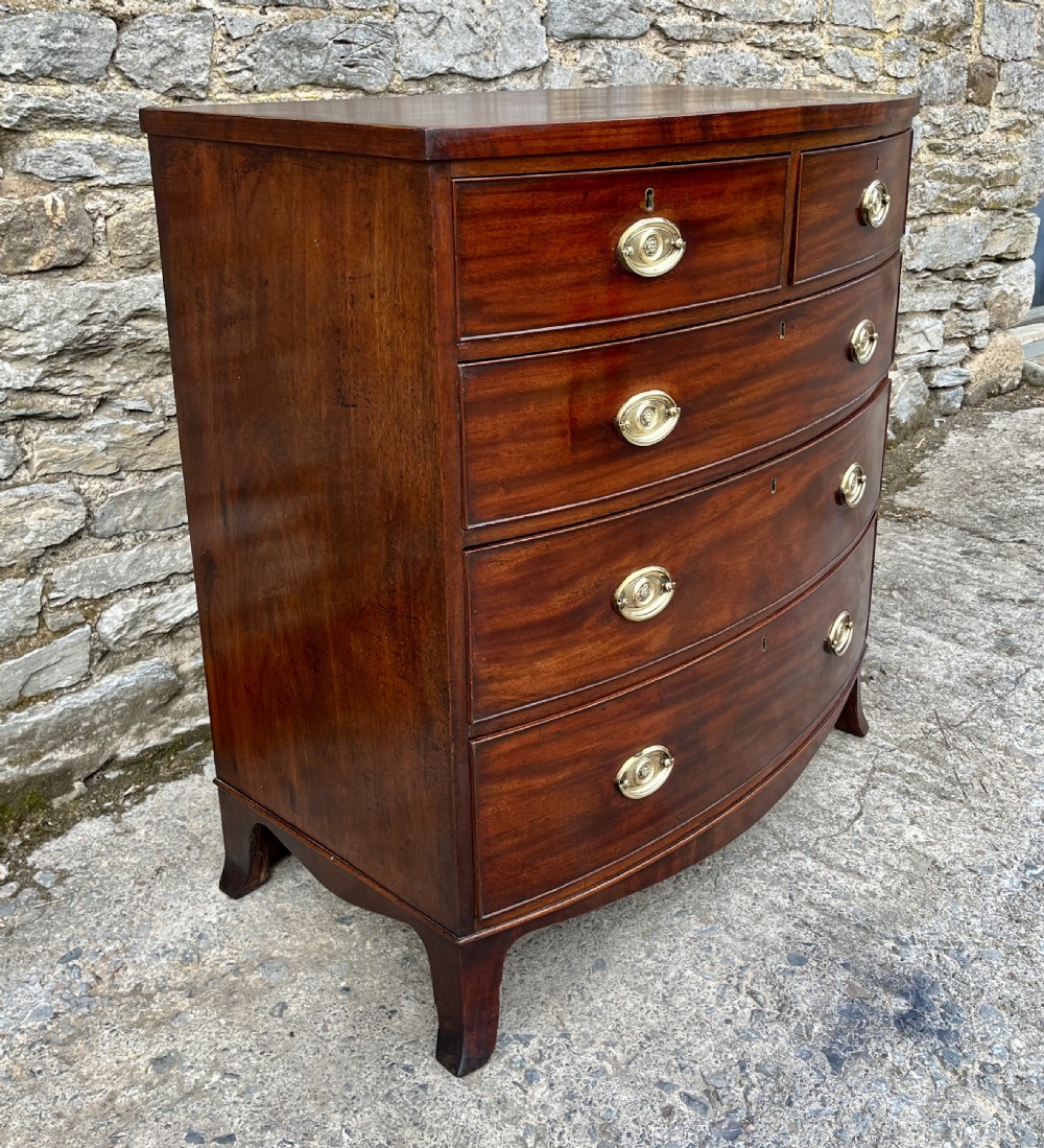 Regency Mahogany Bow Front Chest of Drawers View III