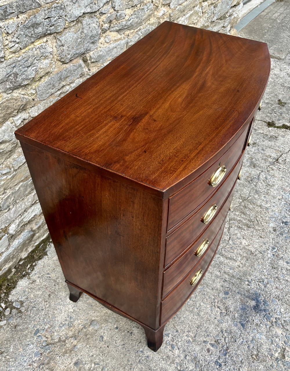 Regency Mahogany Bow Front Chest of Drawers View VI