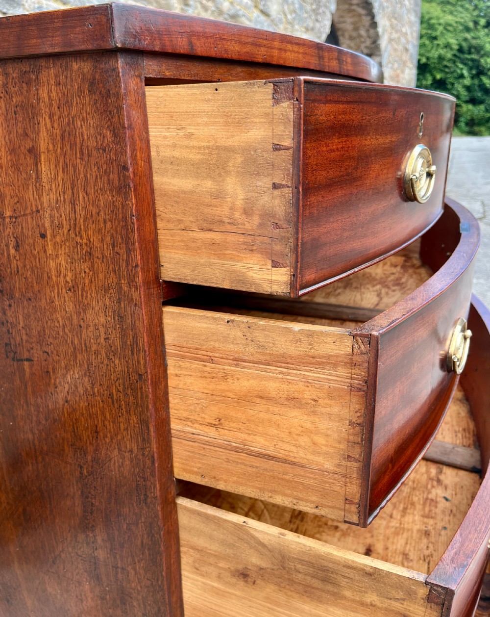 Regency Mahogany Bow Front Chest of Drawers View VIII