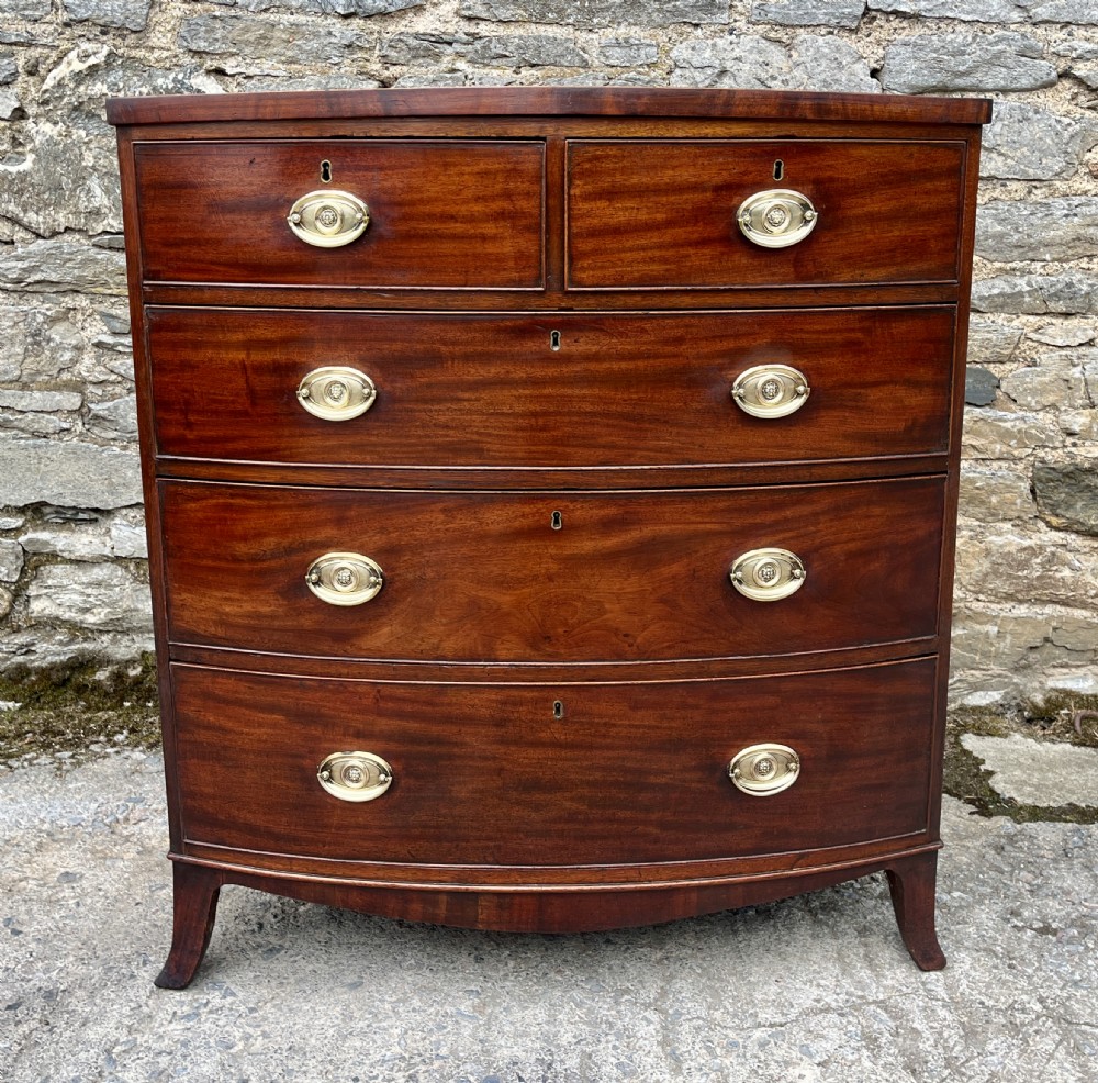 Regency Mahogany Bow Front Chest of Drawers View X