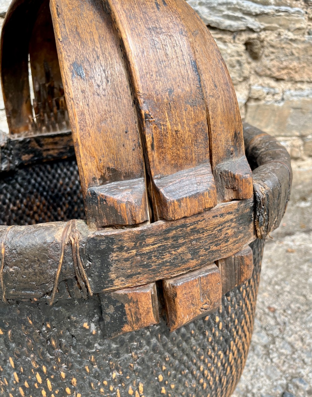 Antique Hand Woven Chinese Rice Basket View VIII