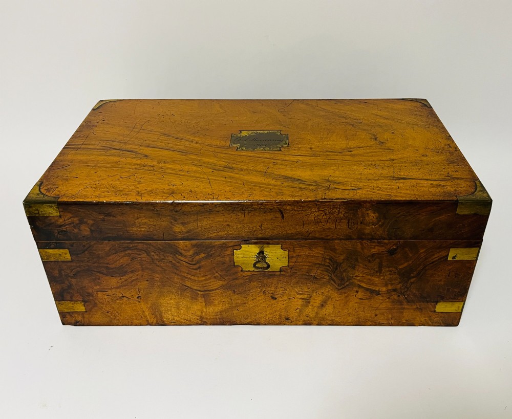 Antique Walnut Writing Slope with Secret Drawers