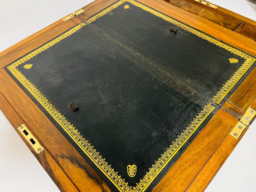 Antique Walnut Writing Slope with Secret Drawers View V