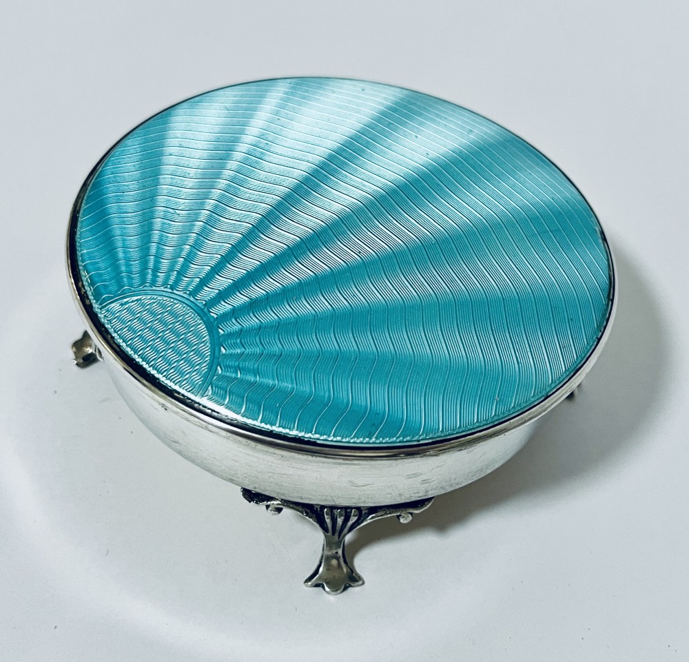 Art Deco Silver and Enamel Dressing Table Box View II