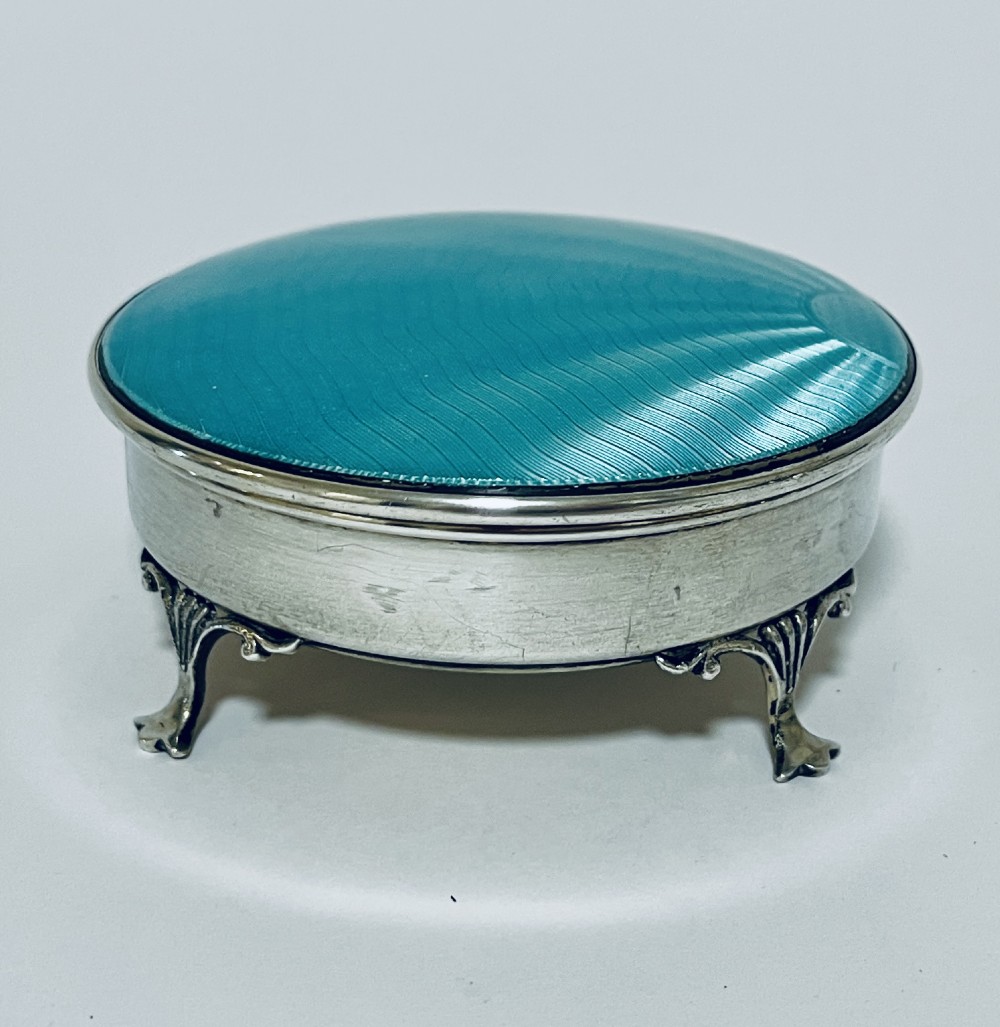 Art Deco Silver and Enamel Dressing Table Box View V
