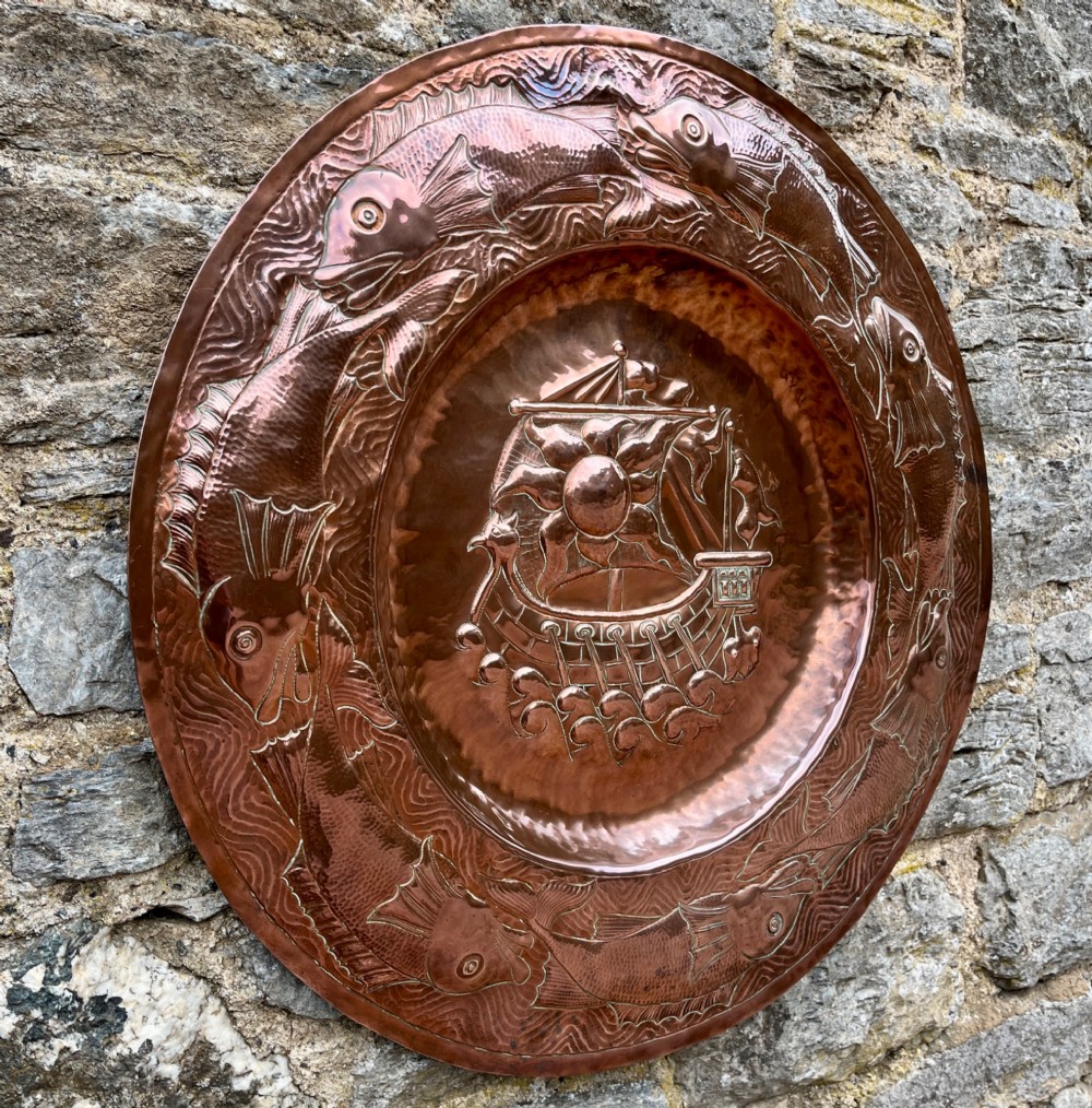 Antique Newlyn School Copper Charger View II