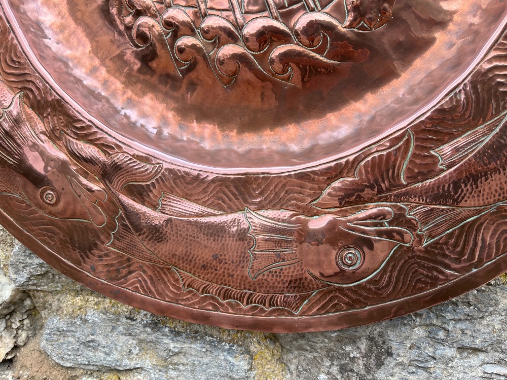 Antique Newlyn School Copper Charger View IX