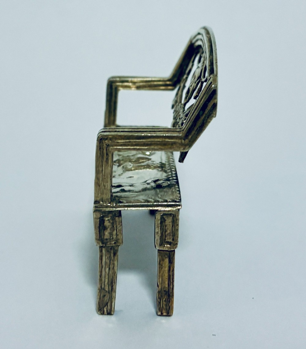 Antique Miniature Silver Bench View III