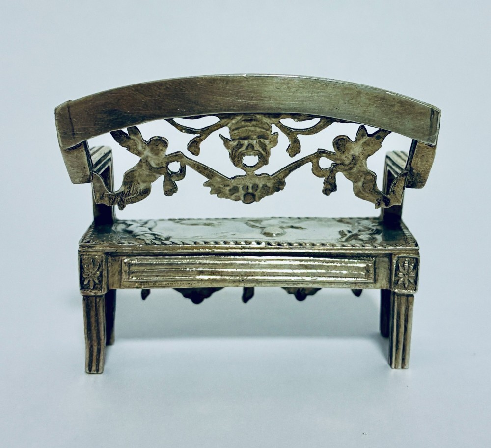 Antique Miniature Silver Bench View IV