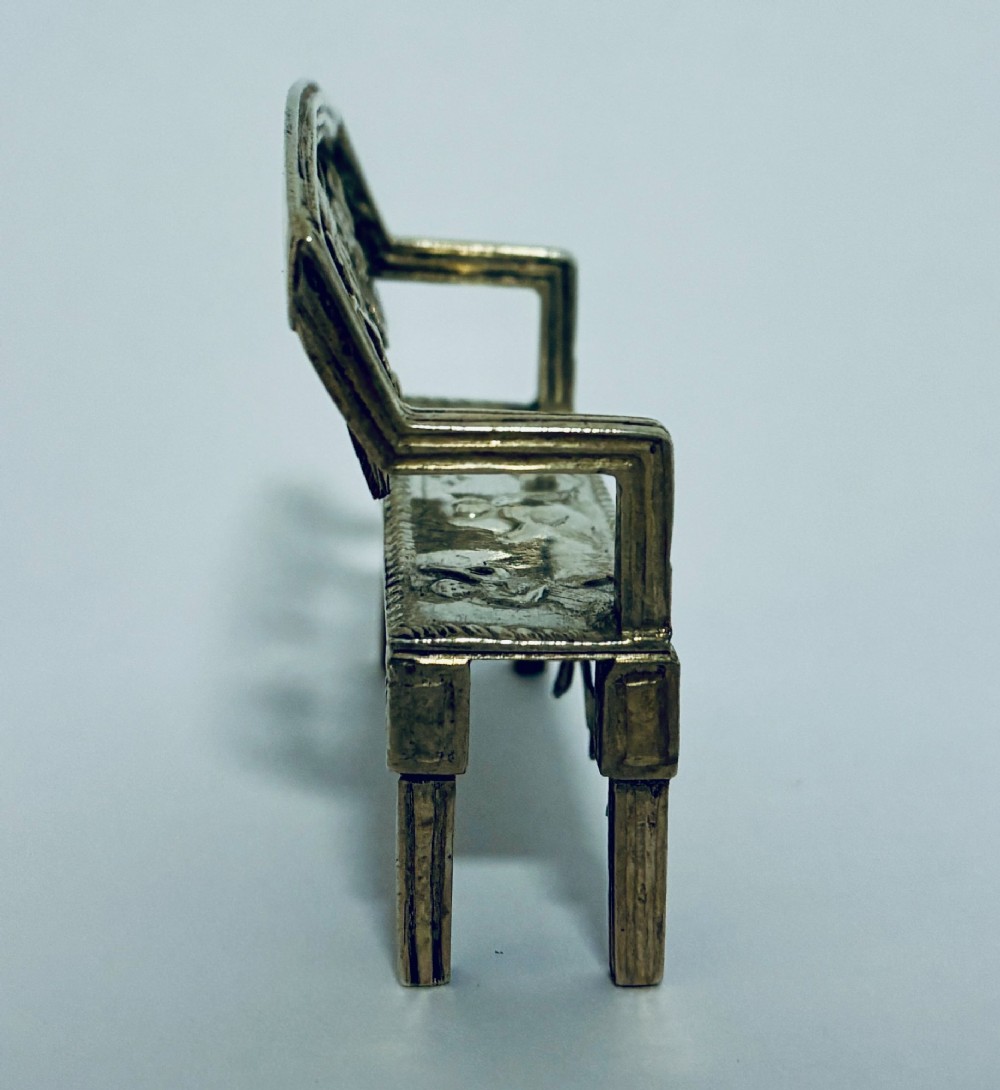 Antique Miniature Silver Bench View V