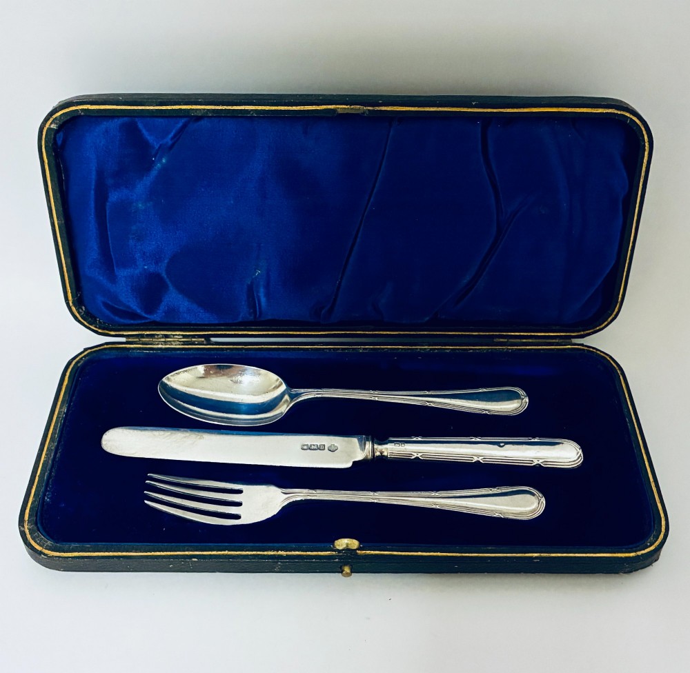 Antique Silver Christening Set