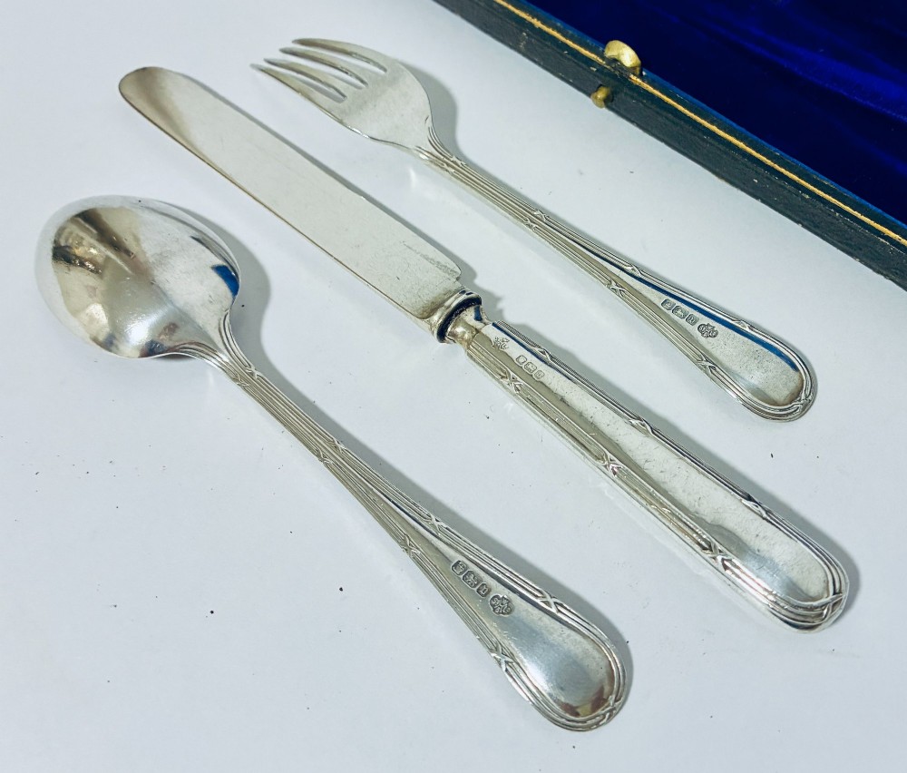 Antique Silver Christening Set View V
