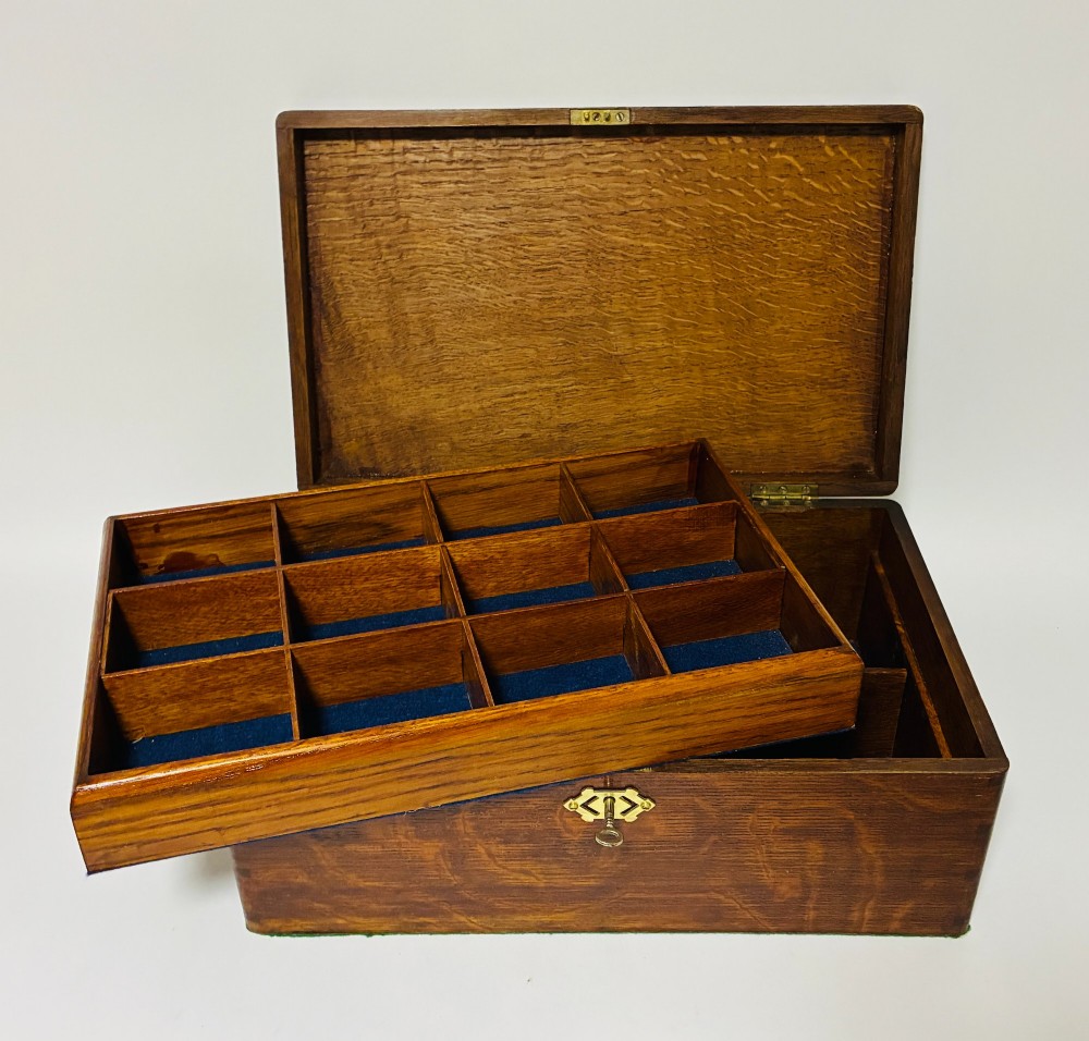 Antique Oak Collector's Box View II