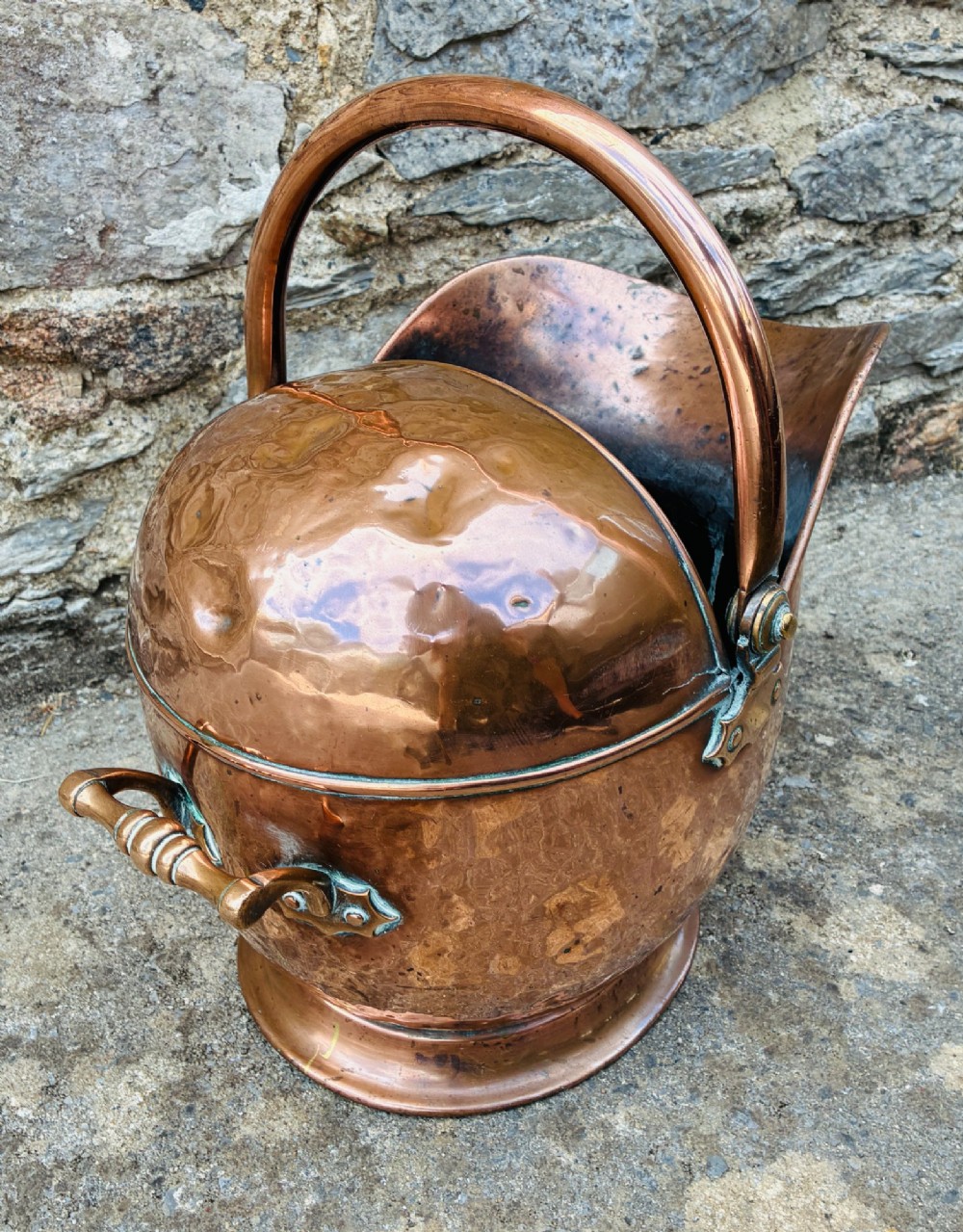 Victorian Copper Coal Scuttle View VI