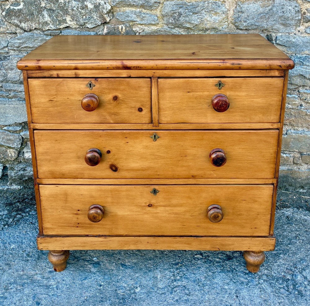 Small Antique Pine Chest of Drawers