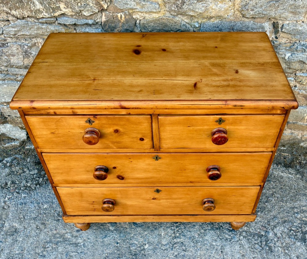 Small Antique Pine Chest of Drawers View III