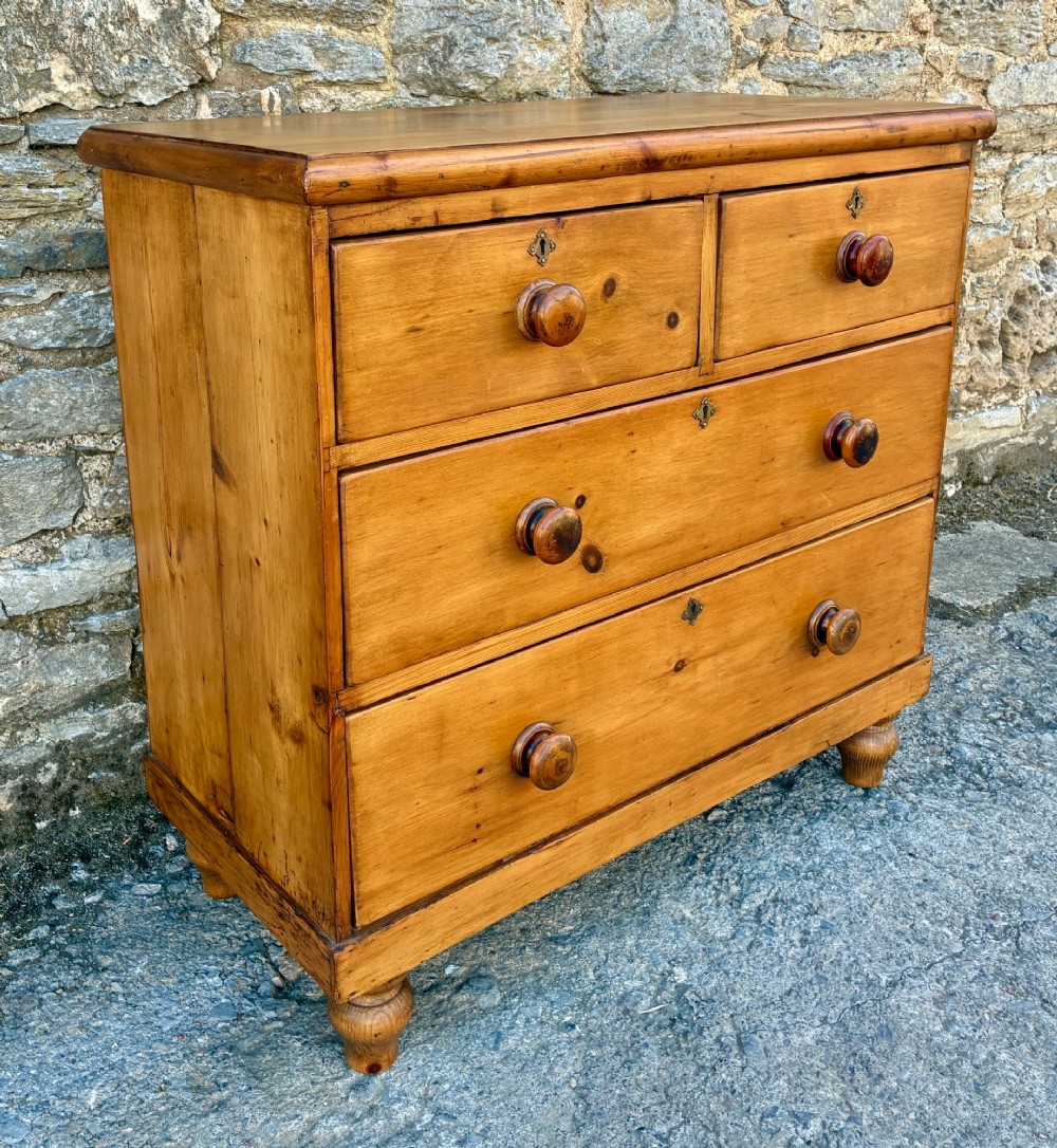 Small Antique Pine Chest of Drawers View IV