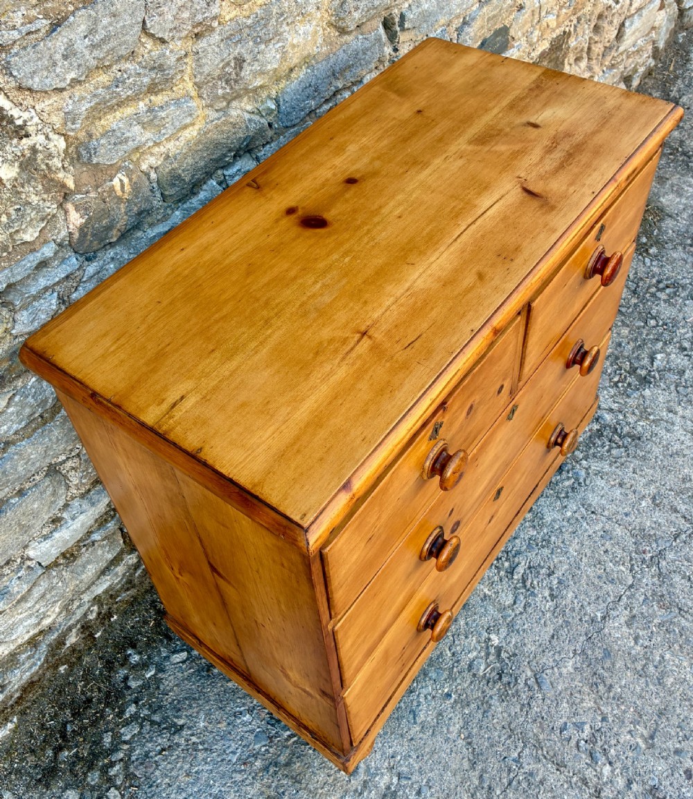 Small Antique Pine Chest of Drawers View VI