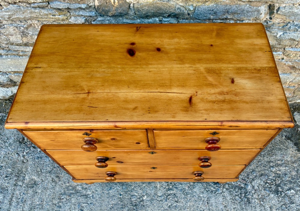 Small Antique Pine Chest of Drawers View IX