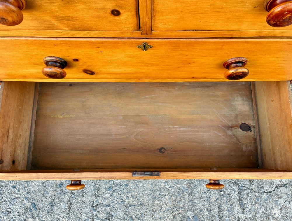 Small Antique Pine Chest of Drawers View X