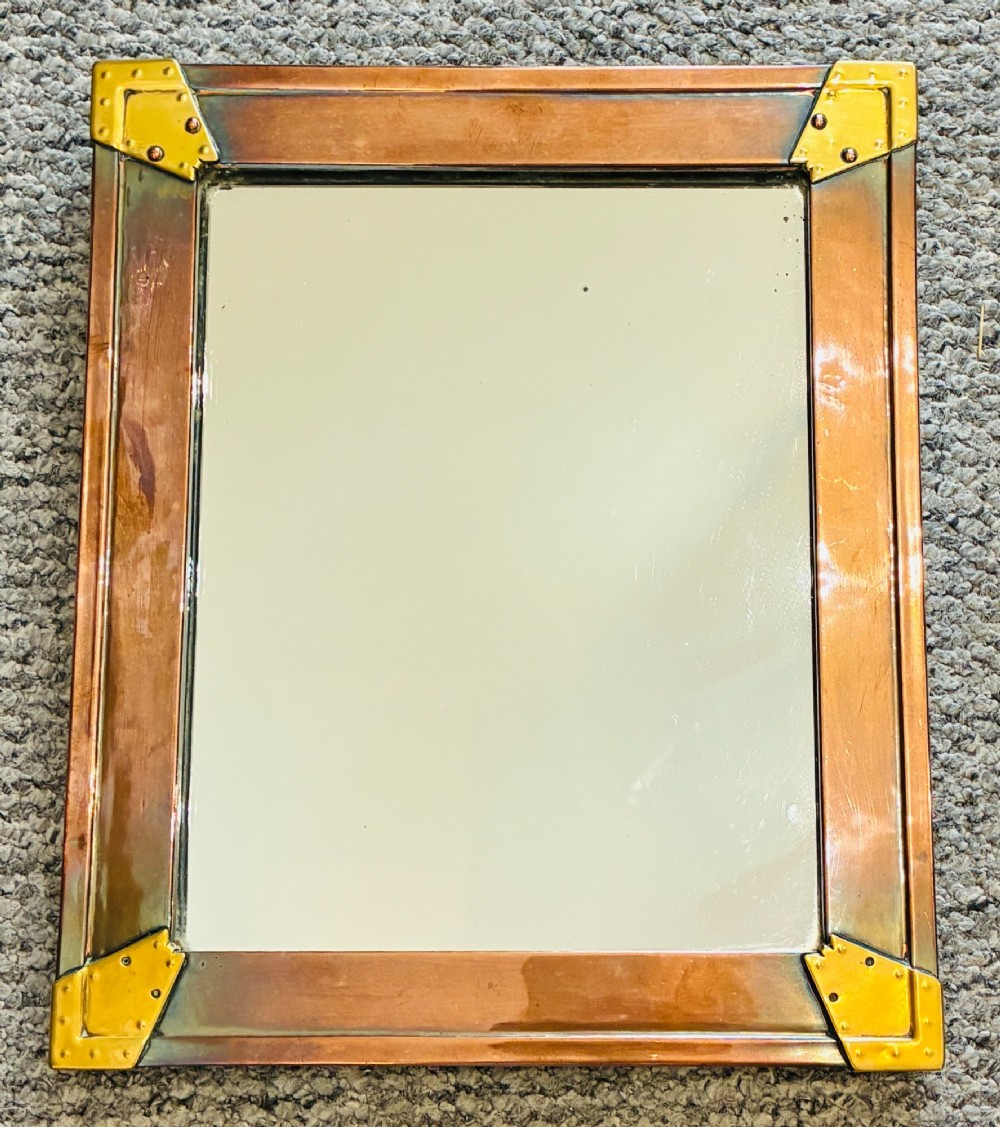 Arts and Crafts Copper and Brass Mirror