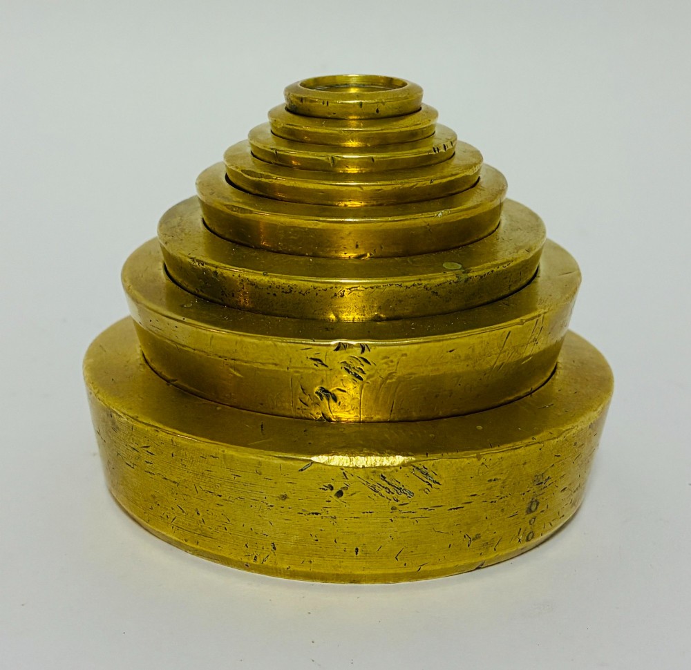 Antique Brass Bank Sovereign Weights