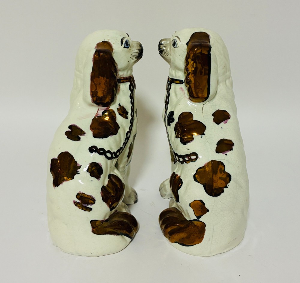 Pair of Victorian Staffordshire Dogs View II