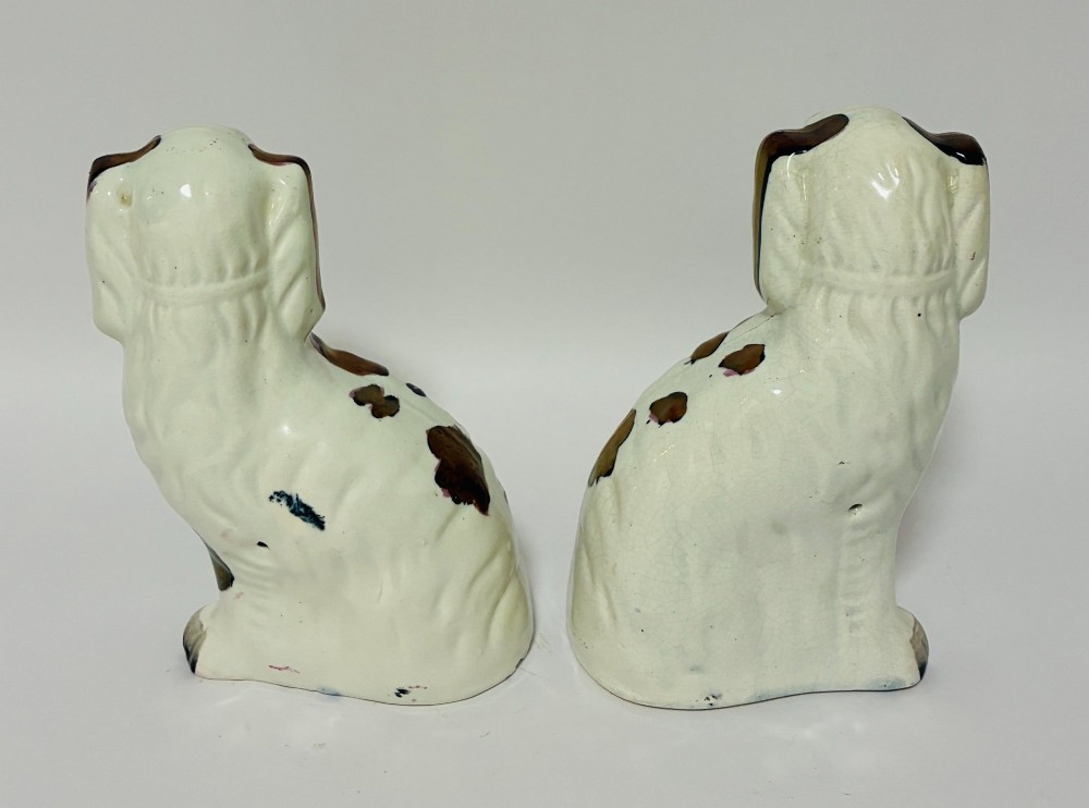 Pair of Victorian Staffordshire Dogs View III