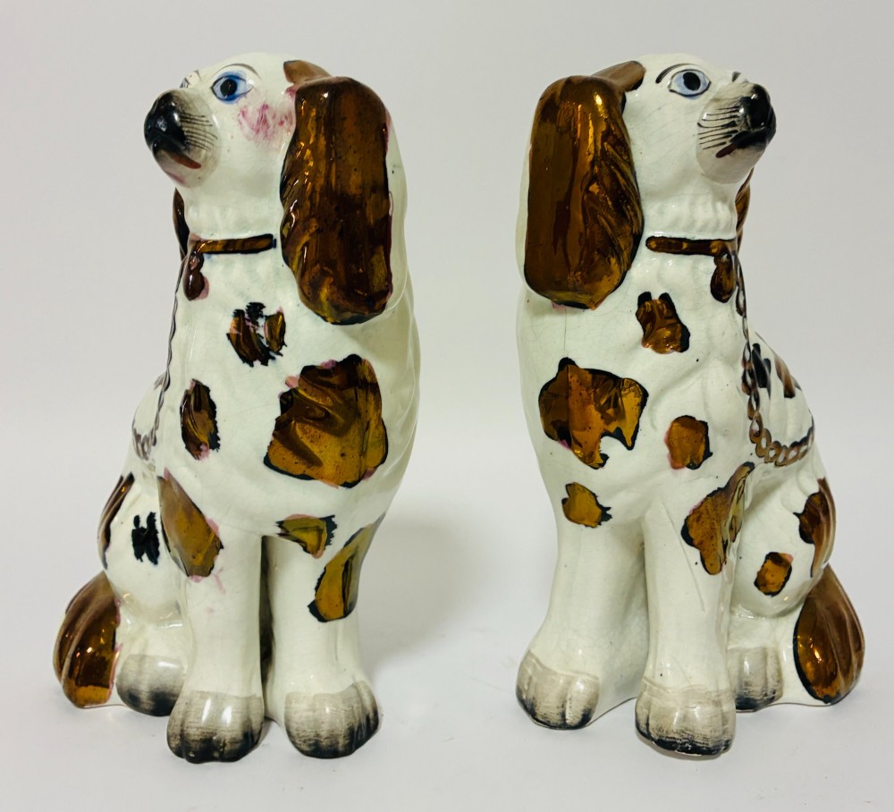 Pair of Victorian Staffordshire Dogs View VI