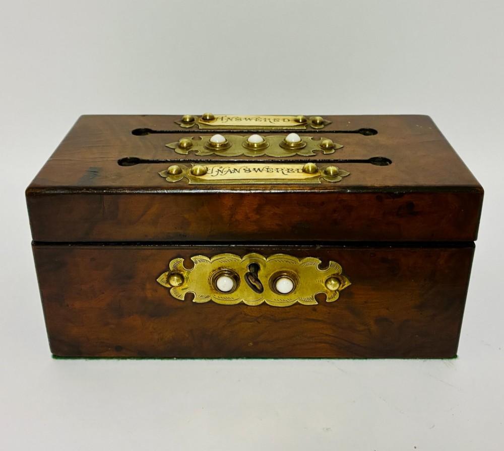 Victorian Walnut Correspondence Box
