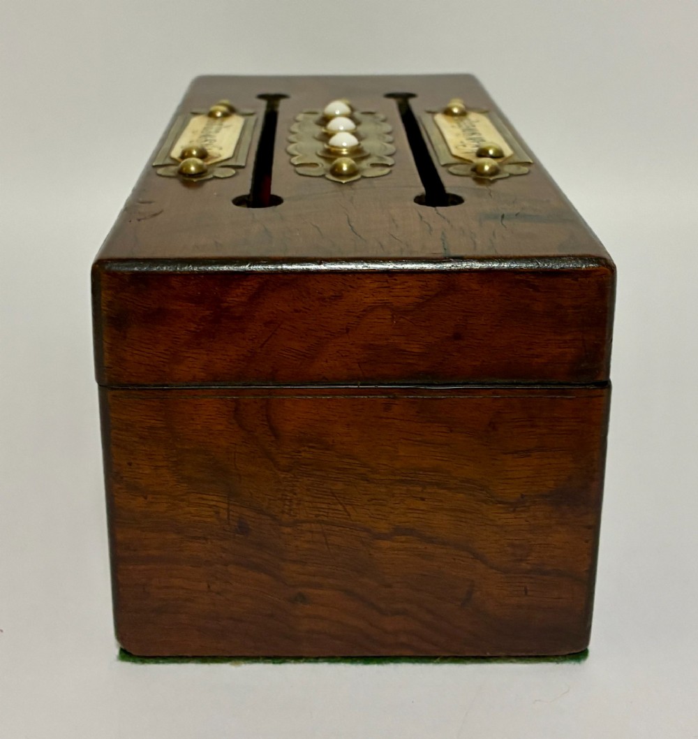 Victorian Walnut Correspondence Box View X