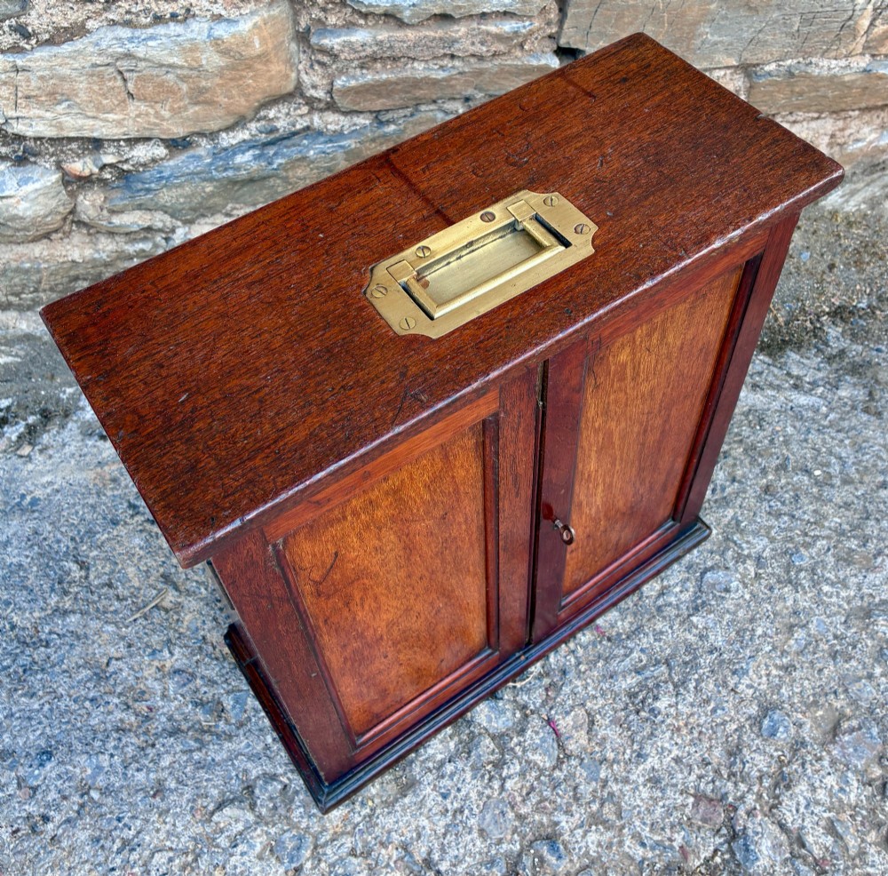 Antique Teak Ship’s Key Cabinet View XV